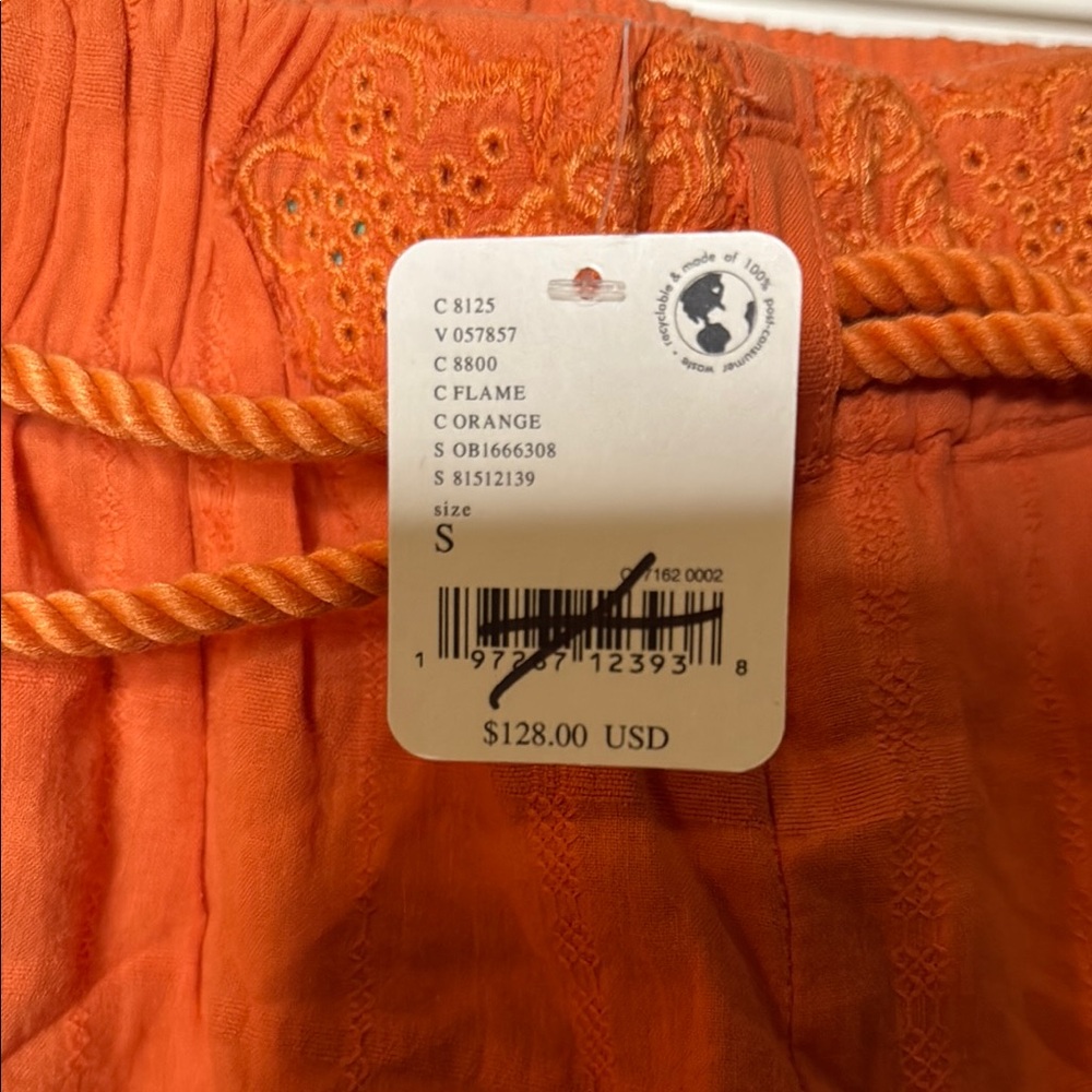 Free People Orange Shorts with Belt - Picture 4 of 4